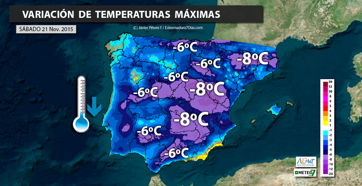 Las temperaturas caerán hasta 10 grados durante este fin de semana Las temperaturas caerán hasta 10 grados durante este fin de semana