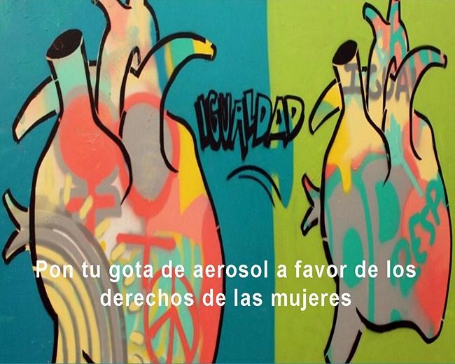 Jóvenes de Almendralejo reivindican los derechos de la mujer a través del graffiti