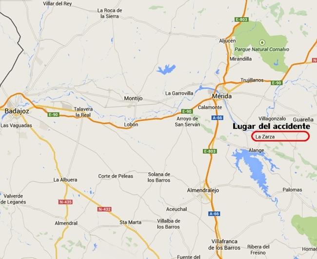 Un hombre herido grave en un accidente en La Zarza