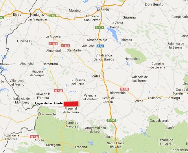 Dos heridos en accidente de moto en Fregenal
