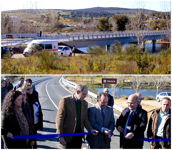 El nuevo puente sobre el río Gévora elimina problemas de seguridad