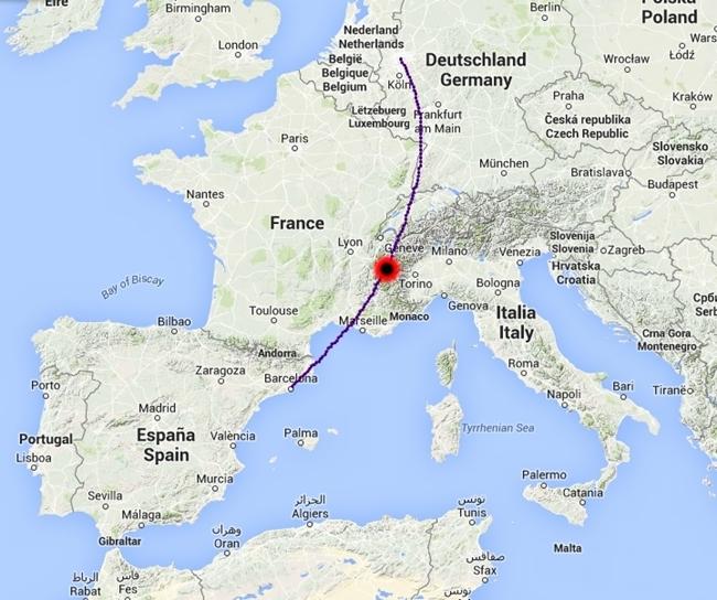 47 españoles fallecidos en el accidente aéreo de Los Alpes