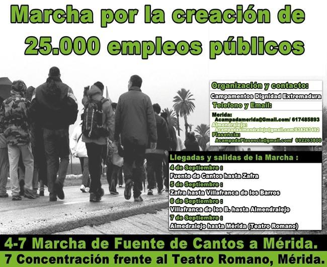 Campamento Dignidad comienza la marcha por la creación de 25.000 empleos