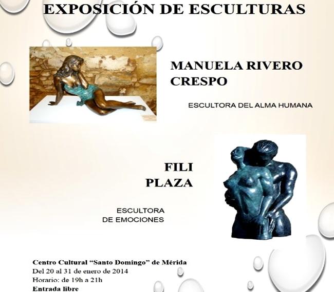 Manuela Rivero y Fili Plaza exponen sus esculturas en Mérida