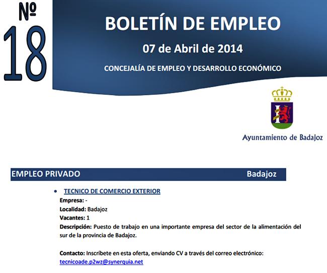 El Boletín de Empleo del ayuntamiento de Badajoz, un servicio a disposición de los ciudadanos