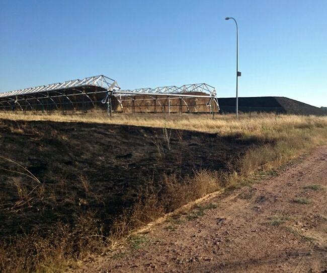 Incendio en la gran planta fotovoltaica de Alvarado (Badajoz)