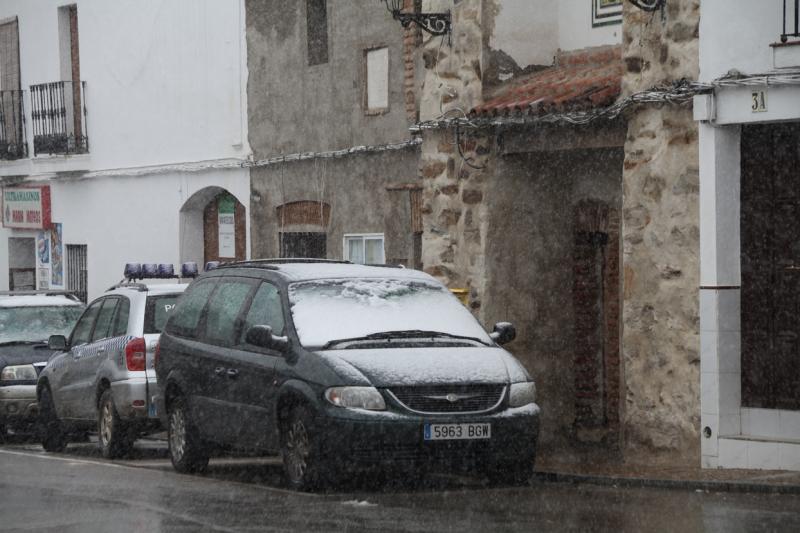 Imágenes de la nevada en la provincia de Badajoz