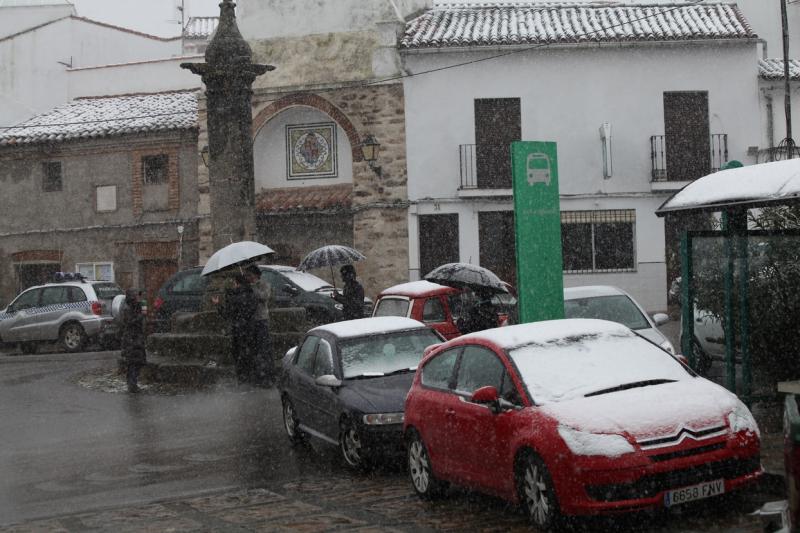 Imágenes de la nevada en la provincia de Badajoz