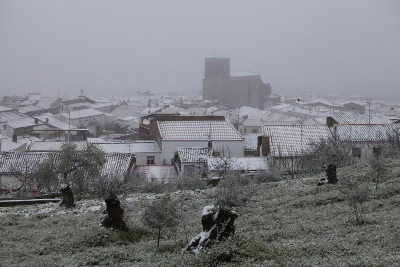 Imágenes de la nevada en la provincia de Badajoz