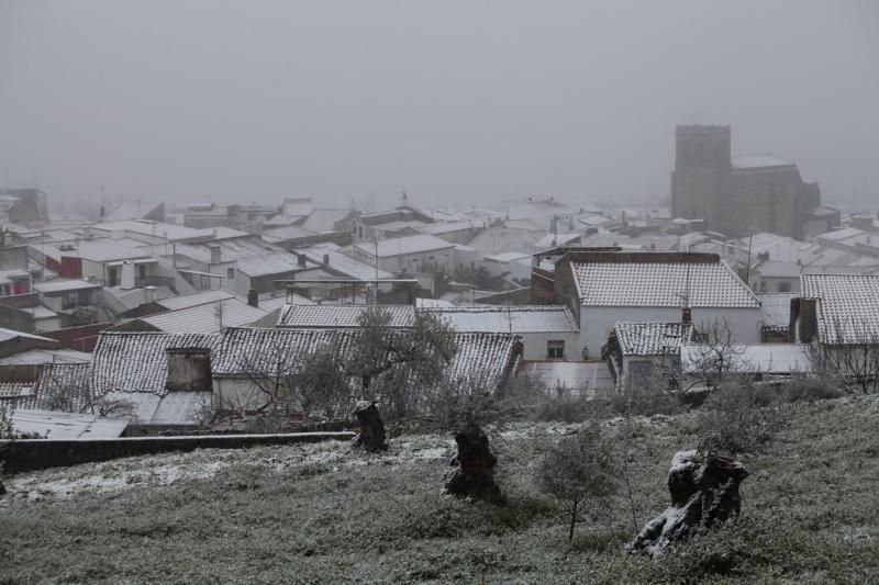 Imágenes de la nevada en la provincia de Badajoz