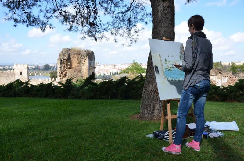 Imágenes de la 15ª edición del Concurso de pintura al aire libre en Badajoz