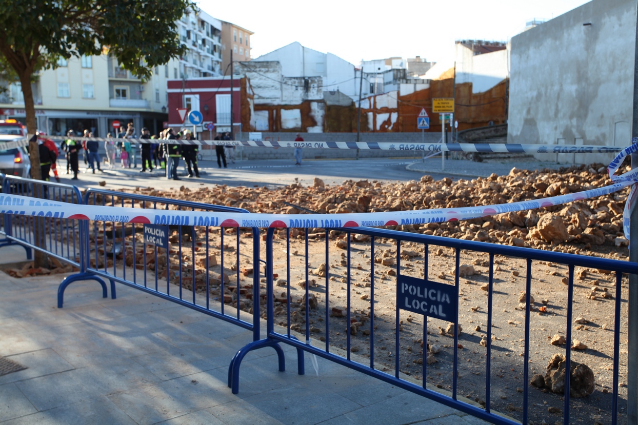 Derrumbe de Puerta Trinidad en Badajoz