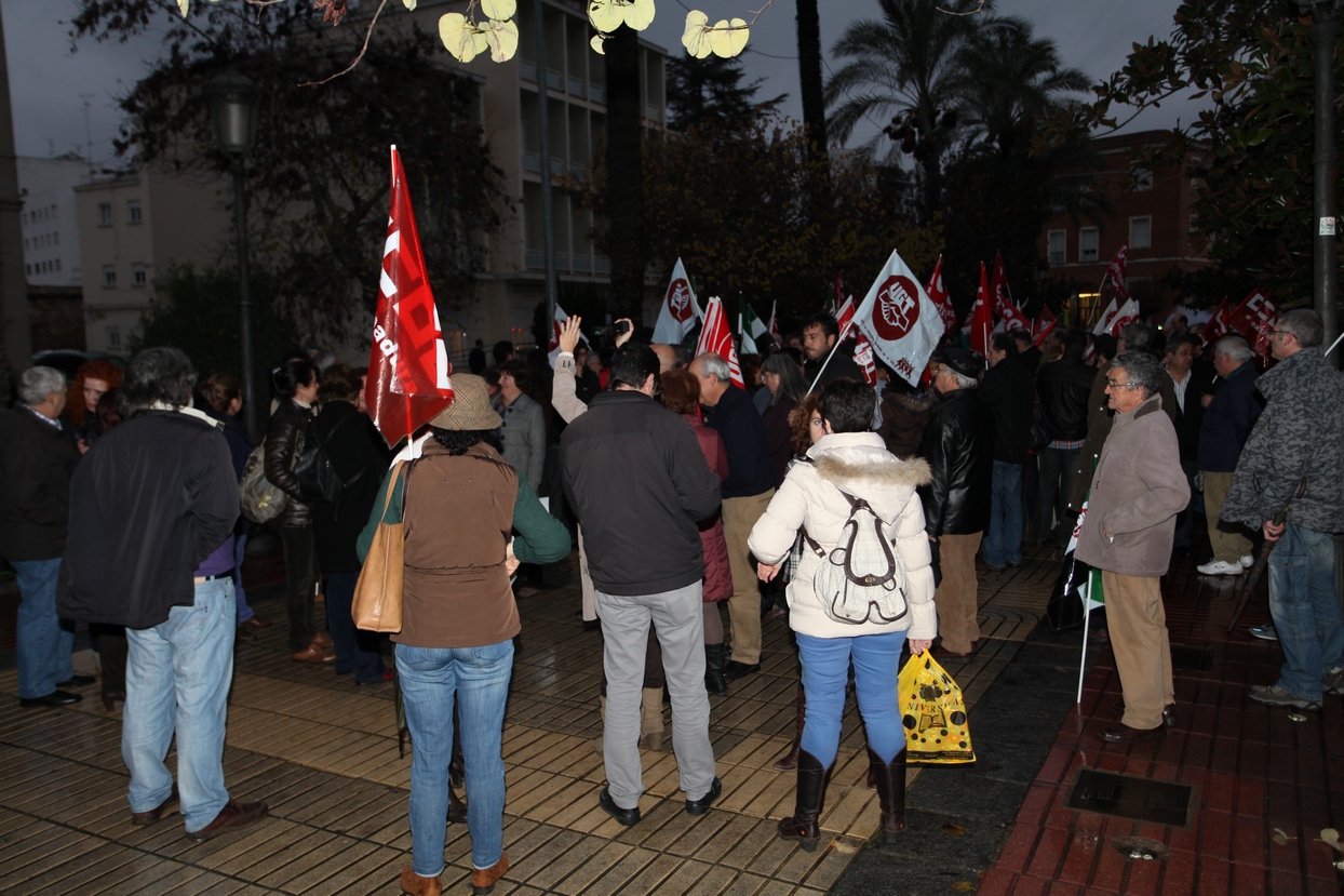 Manifestación en Badajoz en contra de los recortes de Rajoy