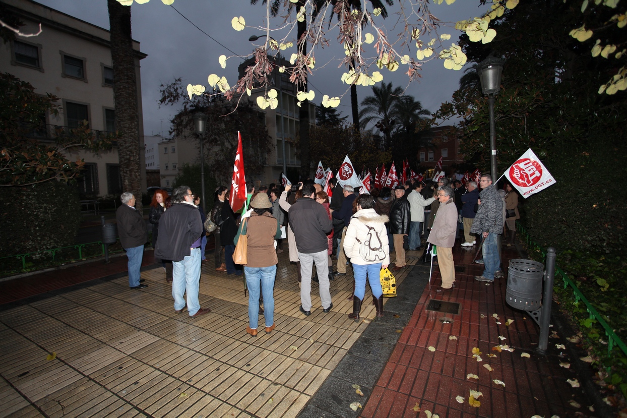 Manifestación en Badajoz en contra de los recortes de Rajoy