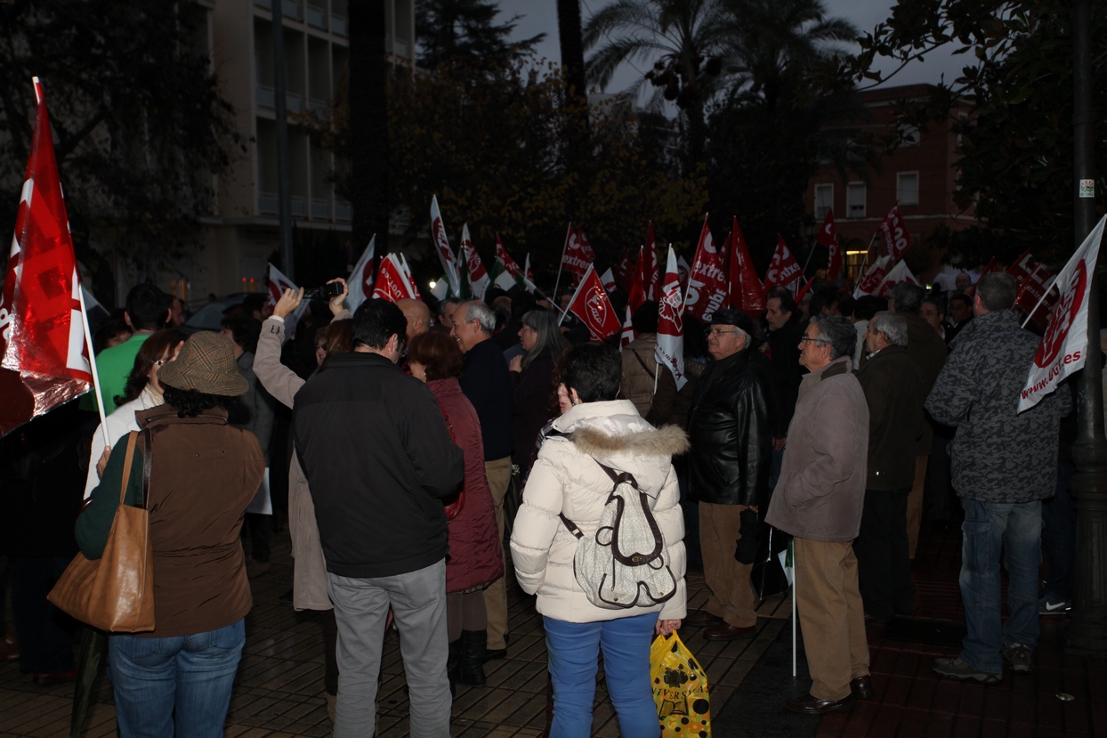 Manifestación en Badajoz en contra de los recortes de Rajoy