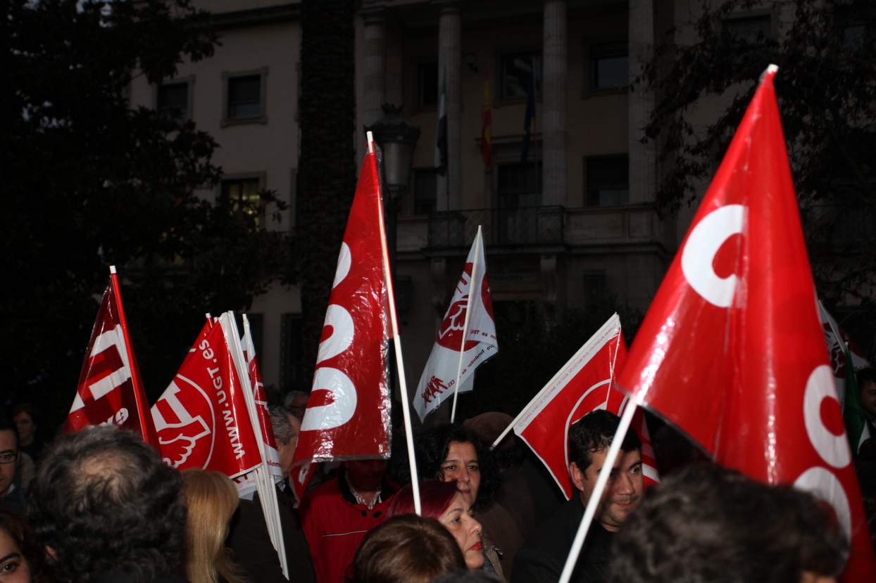 Manifestación en Badajoz en contra de los recortes de Rajoy