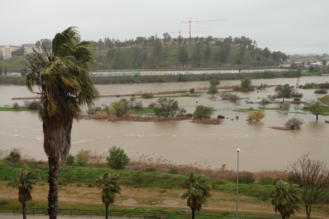 Crecida del río Guadiana a su paso por Badajoz