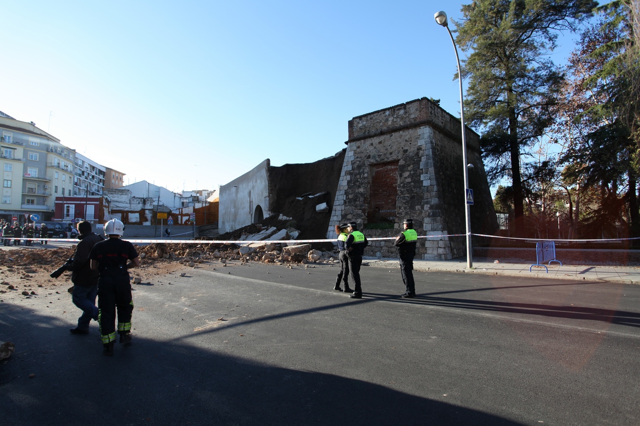 Derrumbe de Puerta Trinidad en Badajoz