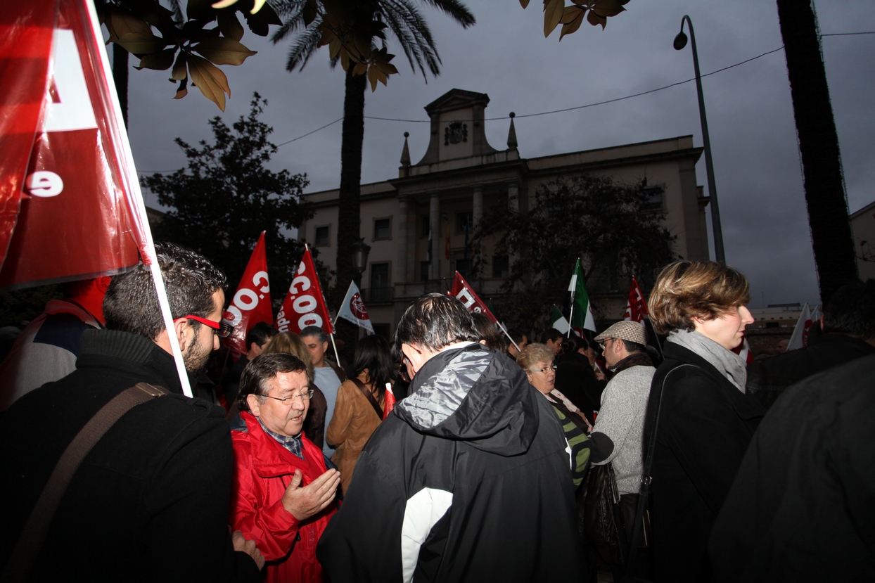 Manifestación en Badajoz en contra de los recortes de Rajoy