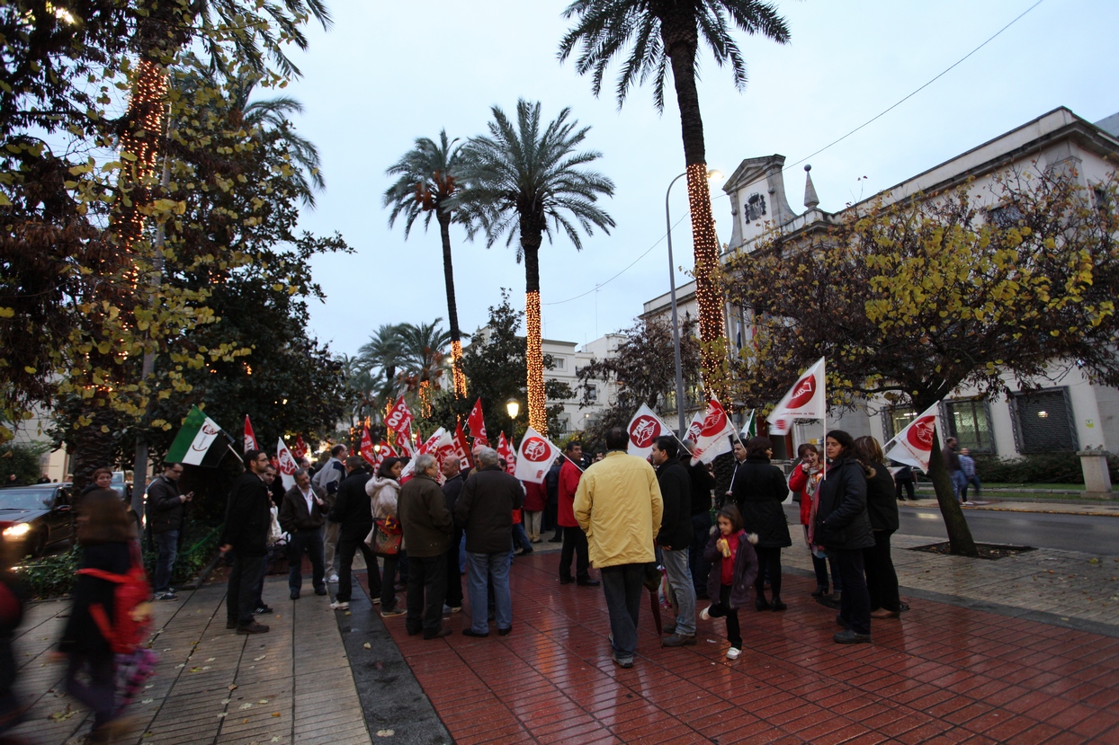 Manifestación en Badajoz en contra de los recortes de Rajoy