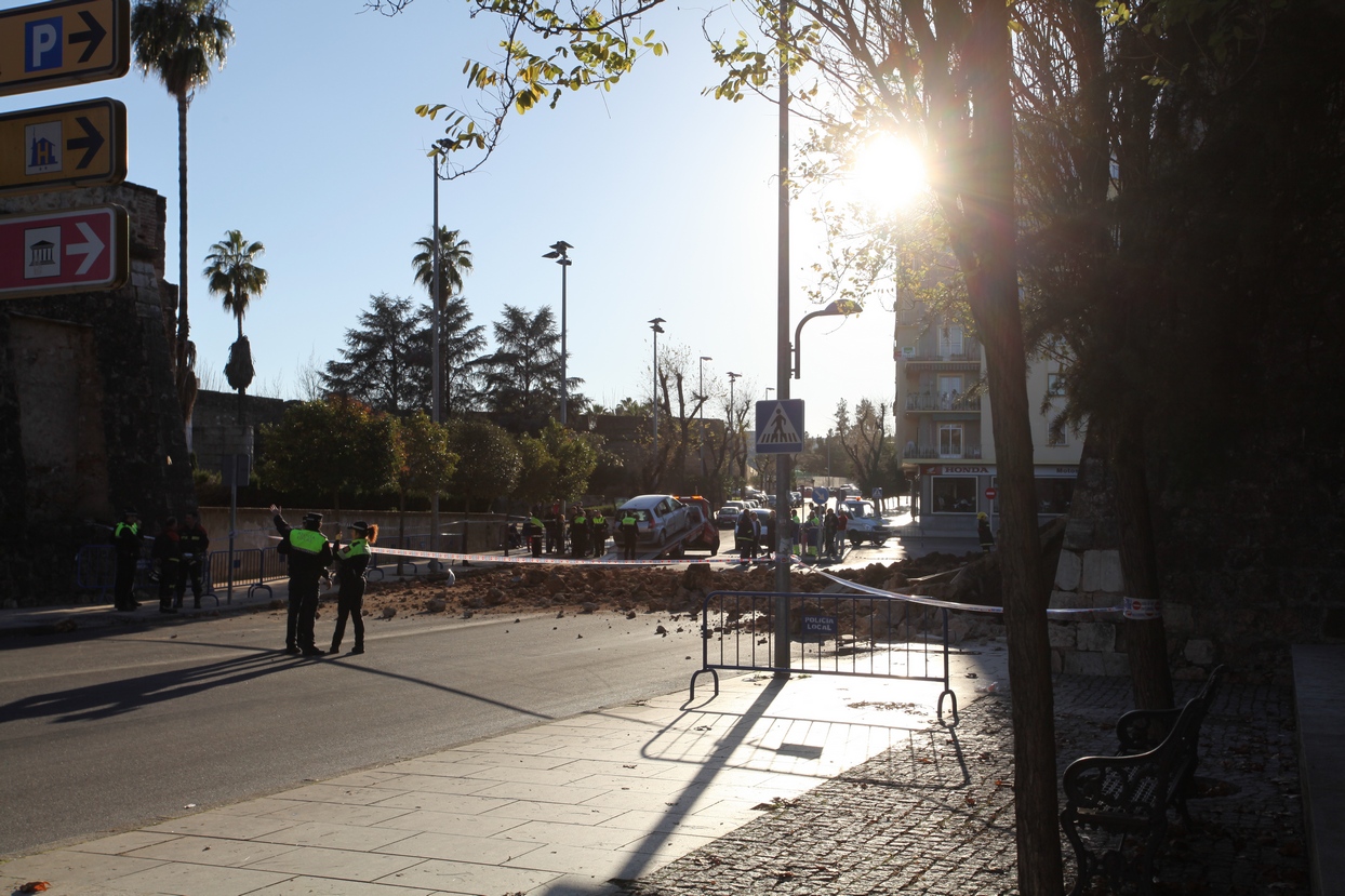 Derrumbe de Puerta Trinidad en Badajoz