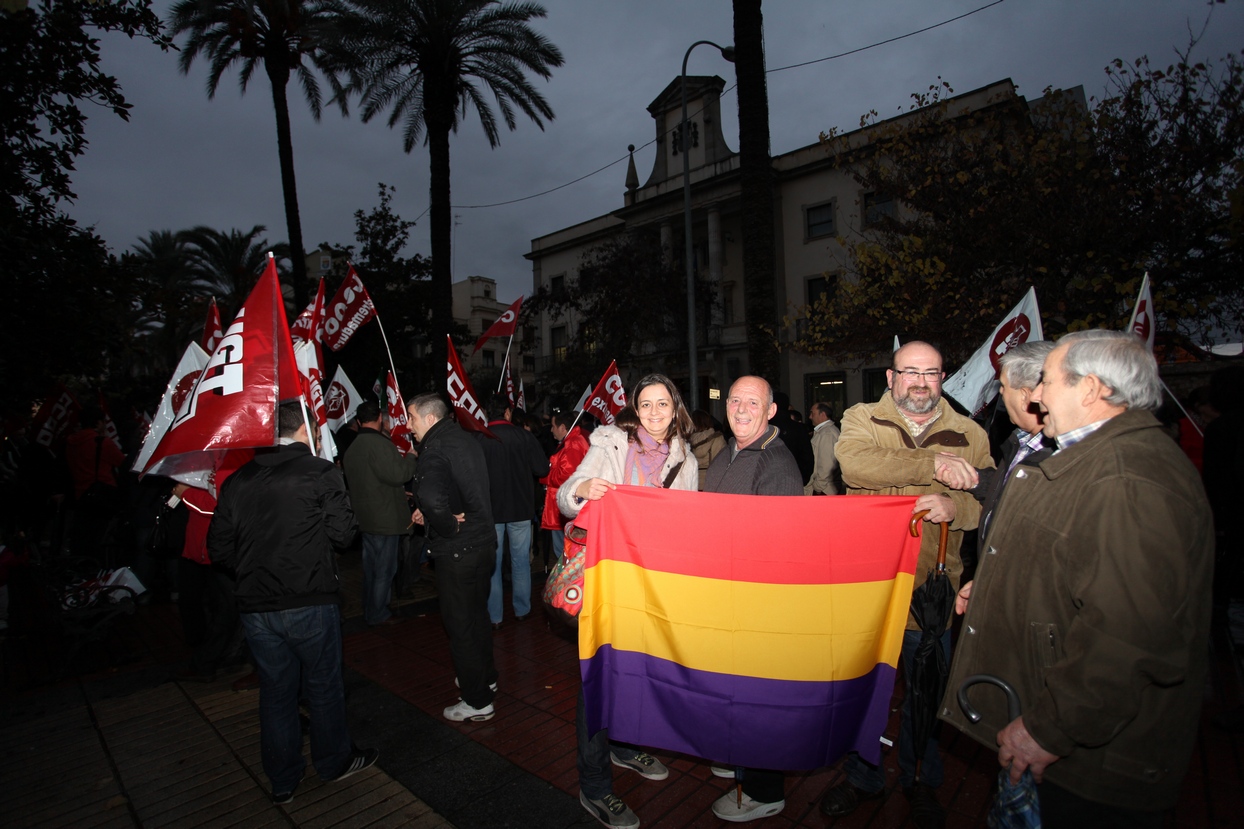 Manifestación en Badajoz en contra de los recortes de Rajoy