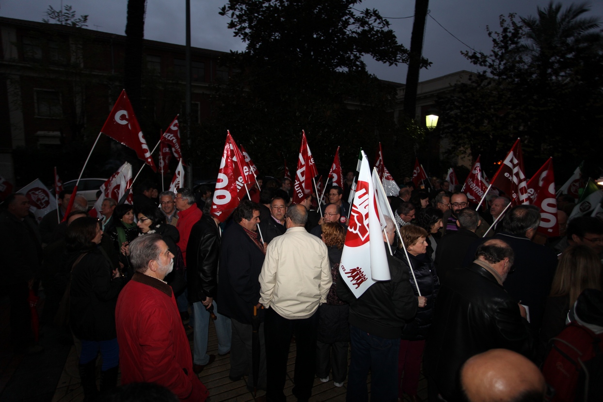 Manifestación en Badajoz en contra de los recortes de Rajoy