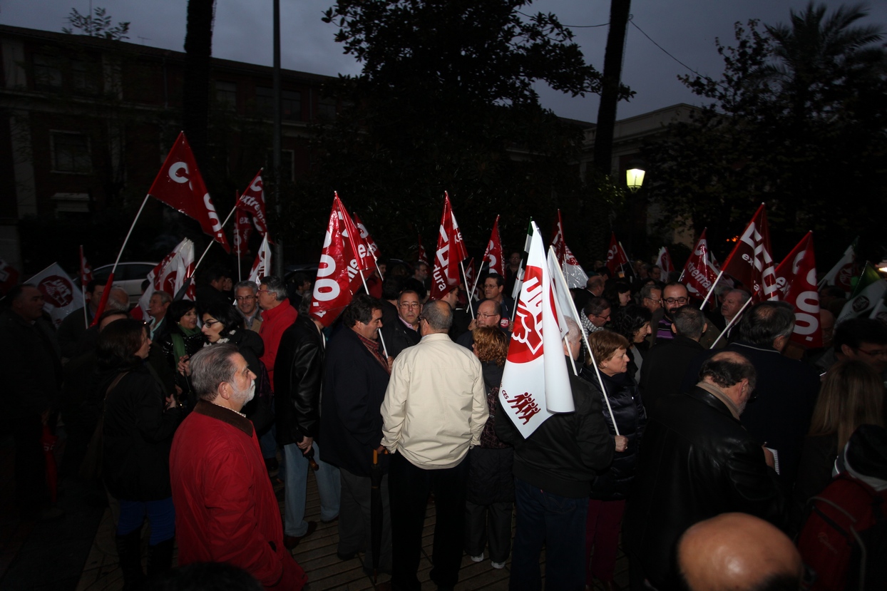 Manifestación en Badajoz en contra de los recortes de Rajoy