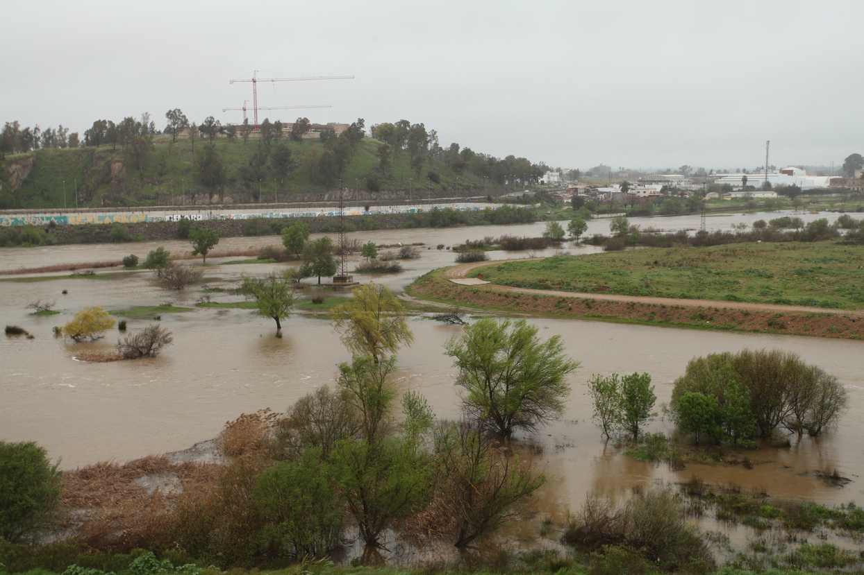 Crecida del río Guadiana a su paso por Badajoz