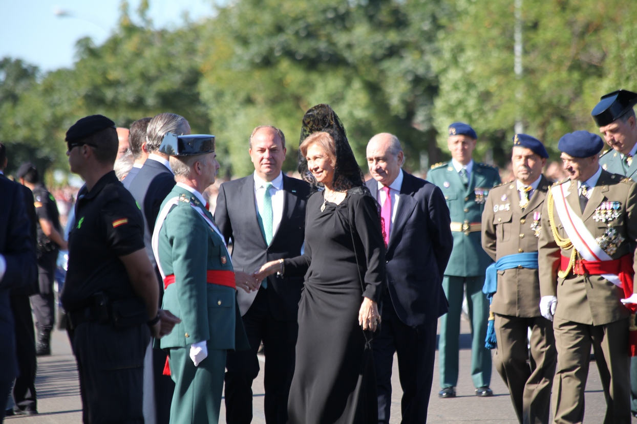 Imágenes de la Reina en el Día Nacional de la Guardia Civil celebrado en Badajoz