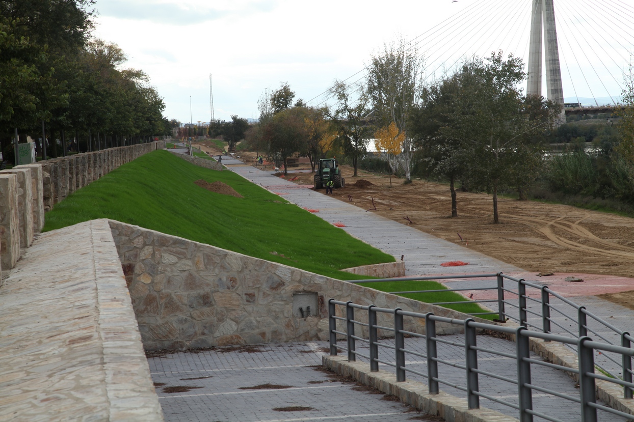 Estado de las obras en las Márgenes del Río Guadiana en Badajoz