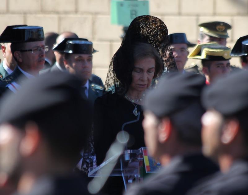 Imágenes de la Reina en el Día Nacional de la Guardia Civil celebrado en Badajoz