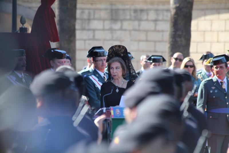 Imágenes de la Reina en el Día Nacional de la Guardia Civil celebrado en Badajoz