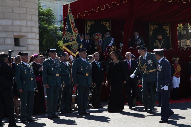 Imágenes de la Reina en el Día Nacional de la Guardia Civil celebrado en Badajoz