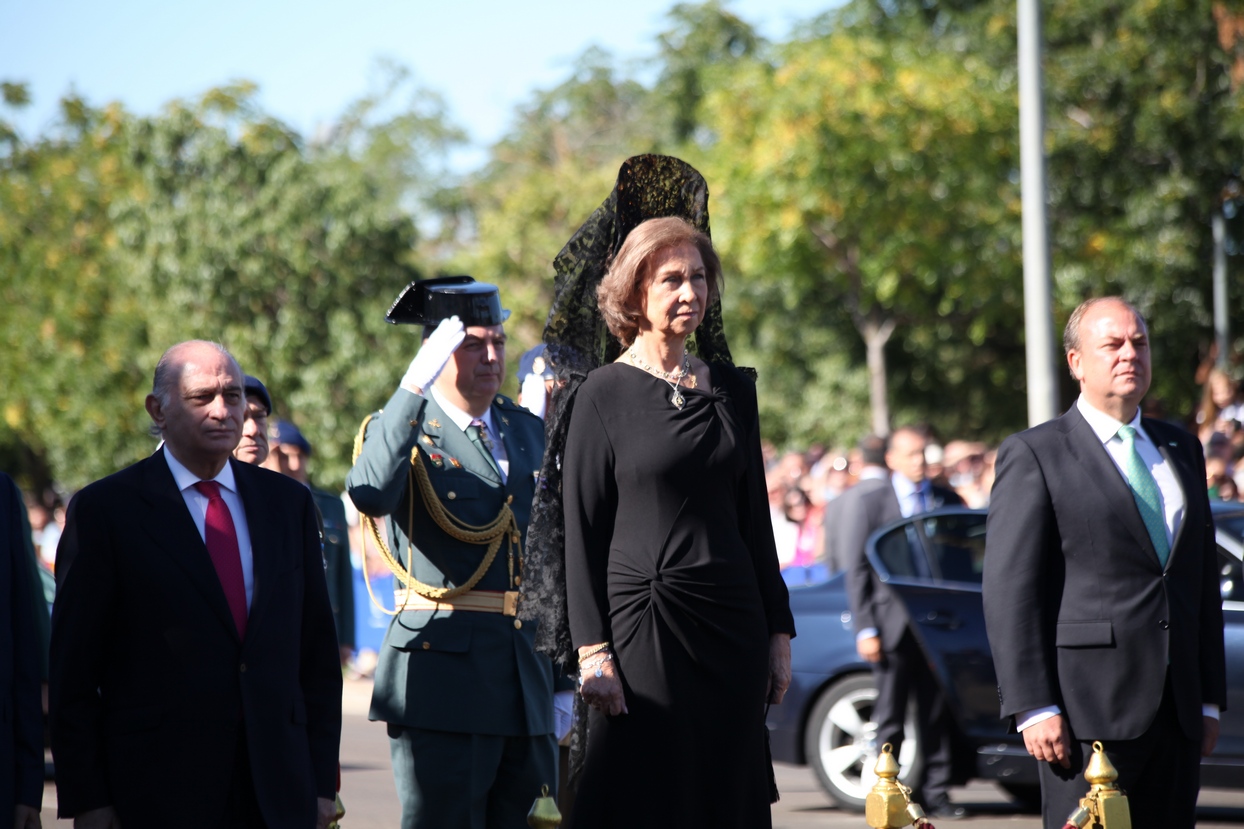 Imágenes de la Reina en el Día Nacional de la Guardia Civil celebrado en Badajoz