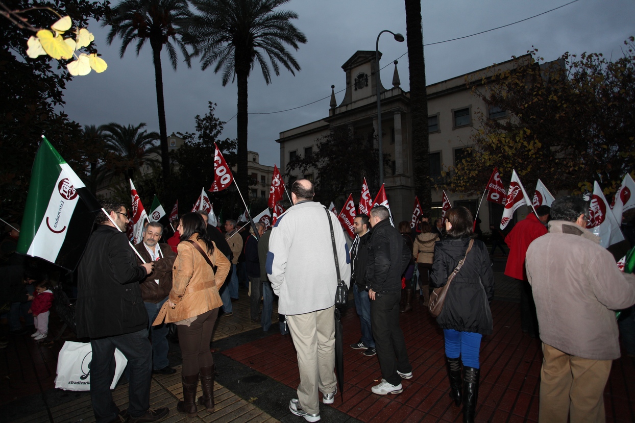 Manifestación en Badajoz en contra de los recortes de Rajoy