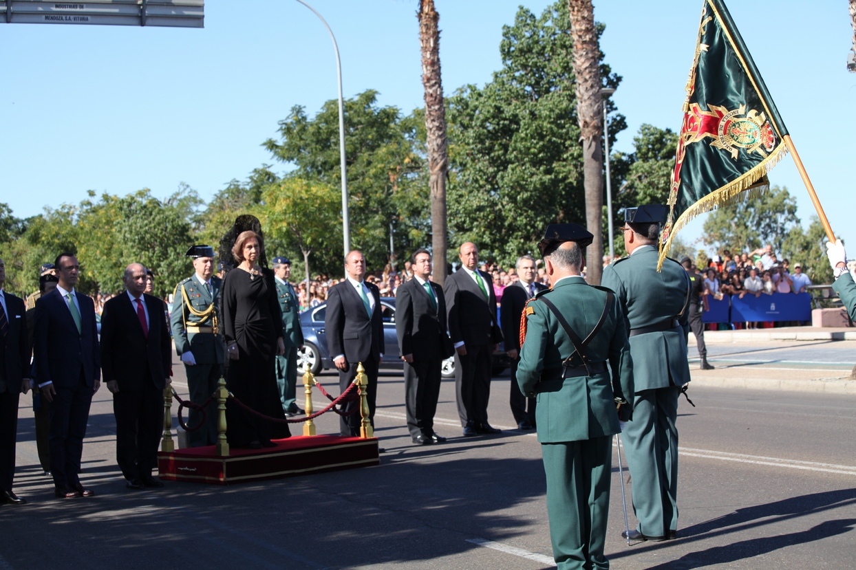 Imágenes de la Reina en el Día Nacional de la Guardia Civil celebrado en Badajoz