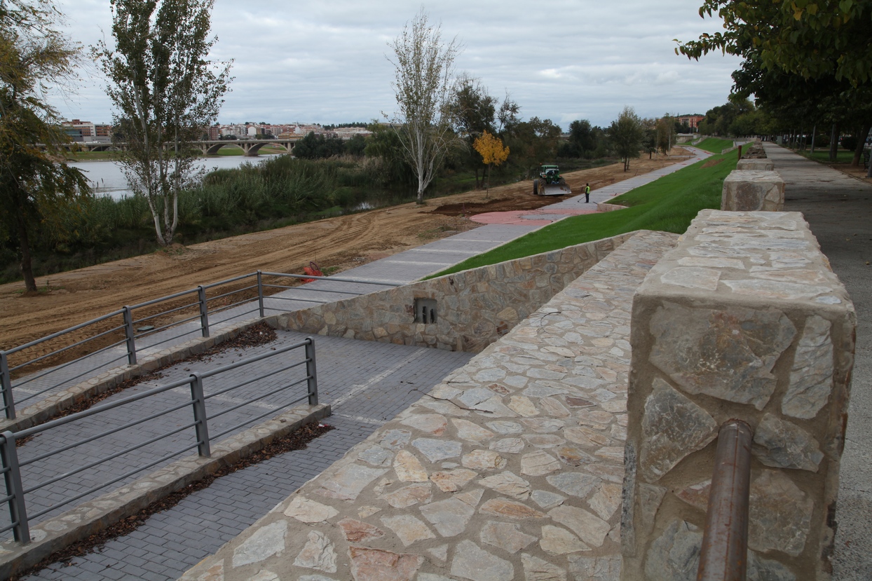 Estado de las obras en las Márgenes del Río Guadiana en Badajoz