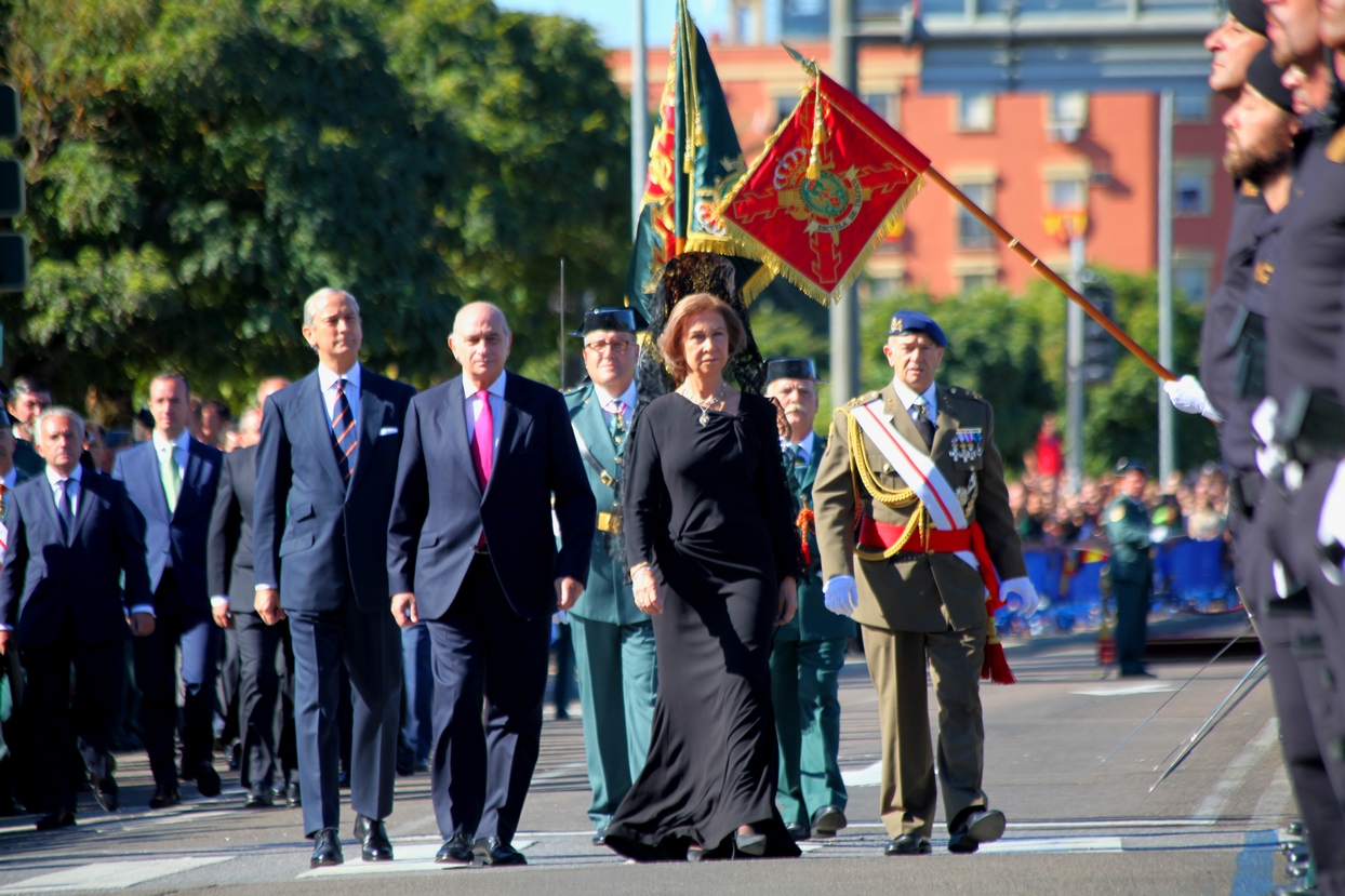 Imágenes de la Reina en el Día Nacional de la Guardia Civil celebrado en Badajoz