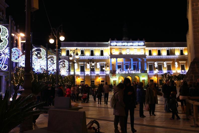 Encendido del alumbrado navideño en Badajoz