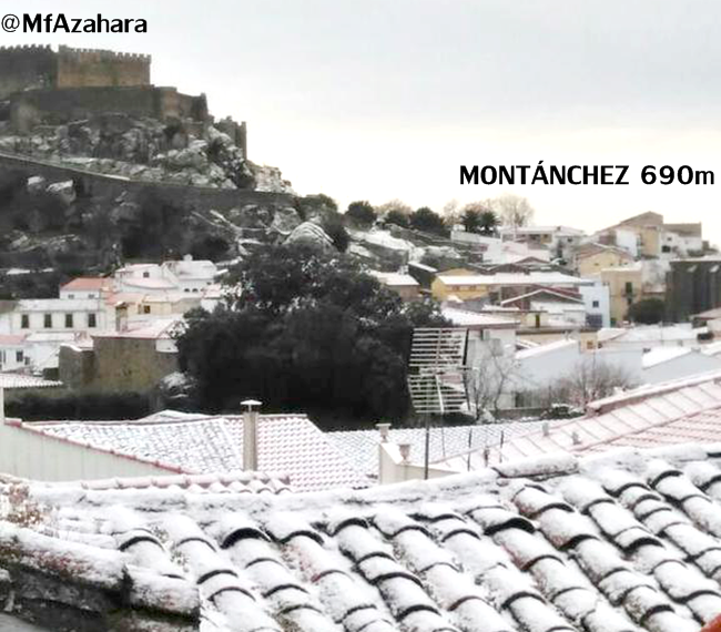 Imágenes de la nieve en Extremadura 