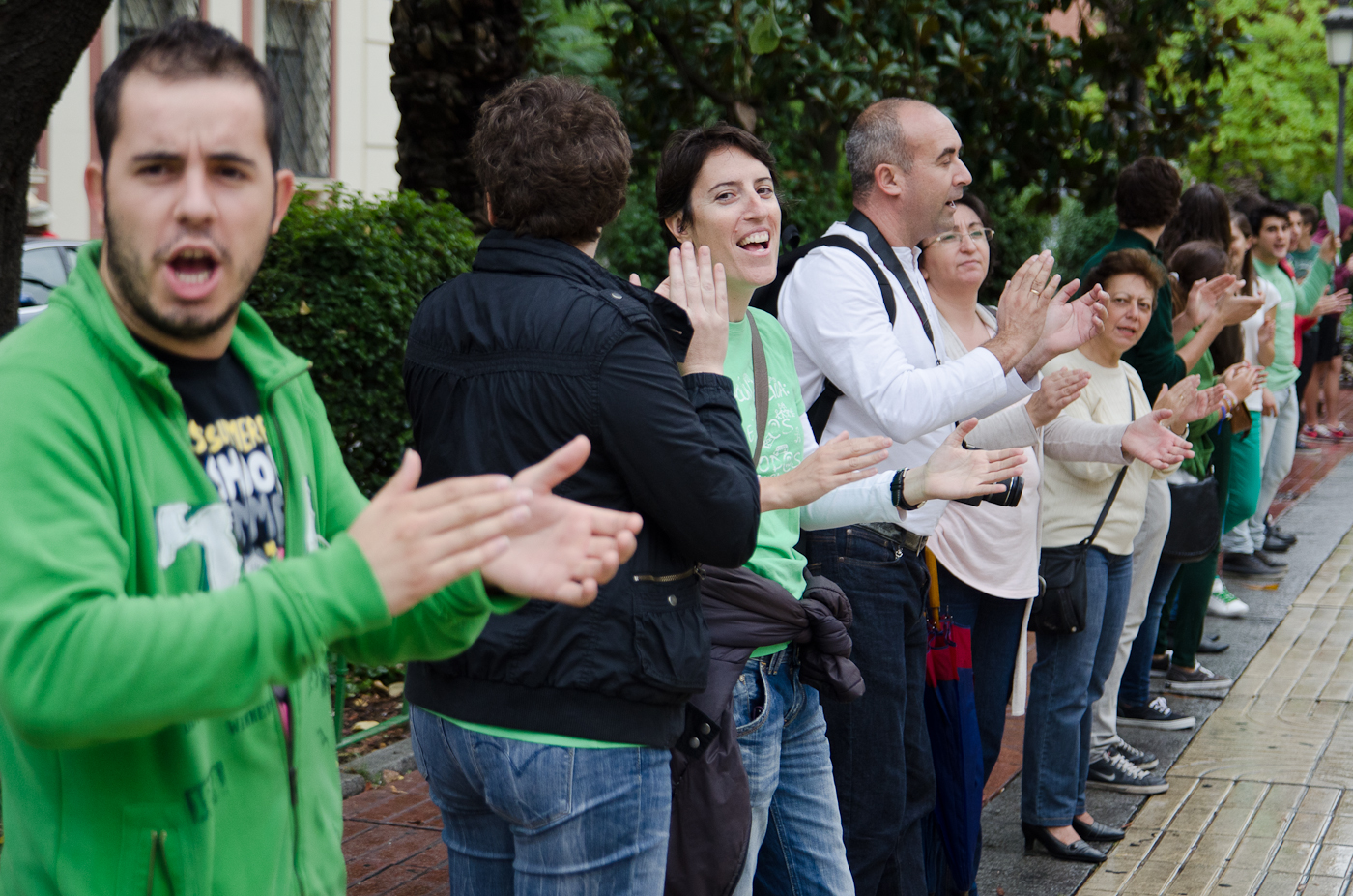 Cadena humana en Badajoz contra la Ley Wert
