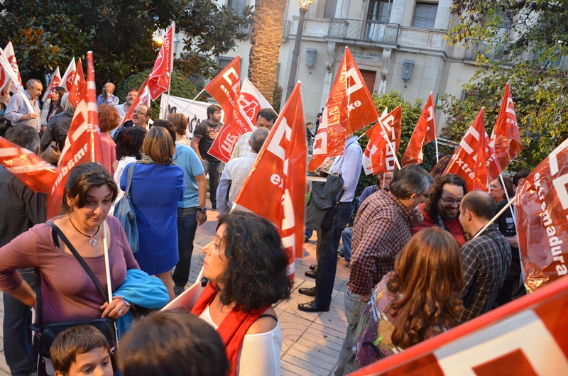 Imágenes de la manifestación contra el trabajo precario en Badajoz