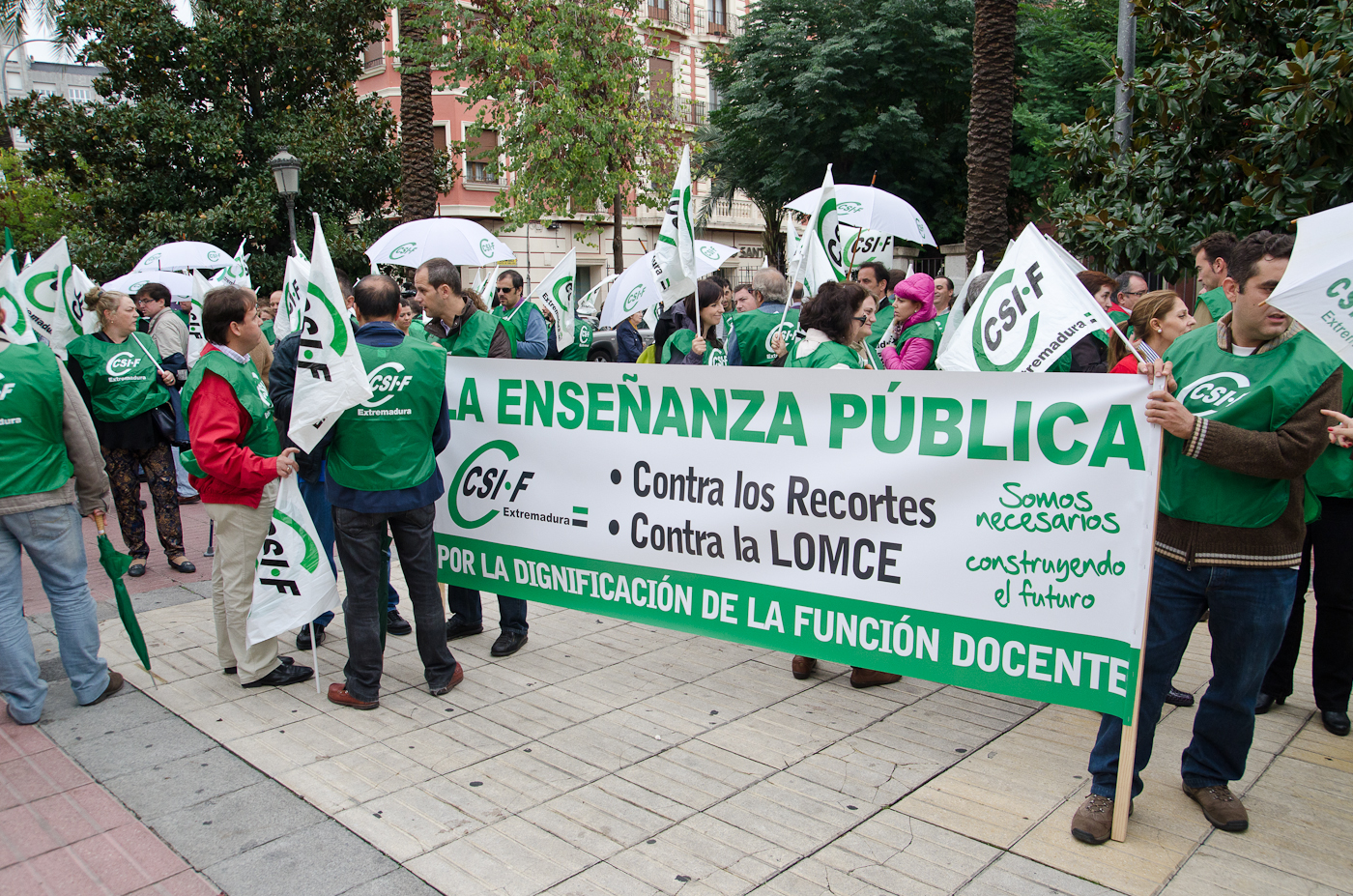 Cadena humana en Badajoz contra la Ley Wert