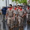 La lluvia respeta el toque de retreta militar