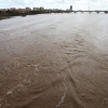 El caudal del Guadiana en Badajoz alcanza al Paseo Fluvial