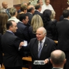 El ministro del Interior asiste a una ofrenda floral a la Patrona de Badajoz