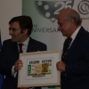 Imágenes de la llegada del ministro a Badajoz y del acto del Cupón de la ONCE
