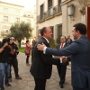 Imágenes de la llegada del ministro a Badajoz y del acto del Cupón de la ONCE