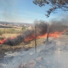 Imágenes del incendio que afecta a las inmediaciones de Las Vaguadas (Badajoz)